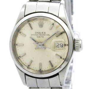 ROLEX Oyster Perpetual Date 6516 Steel Automatic Ladies Watch Vintage
